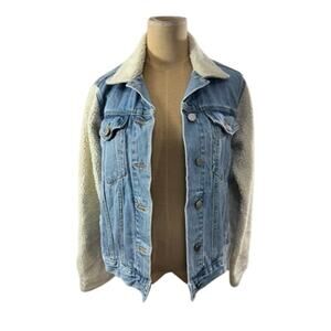 "BDG" Urban Outfitters‎ Jean Jacket Womens SHerpa Collar & Sleeves SZ S Cowgirl